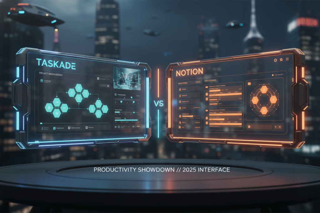 Taskade vs Notion features comparison visual